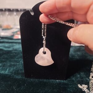 Elegant Natural Quartz Heart Necklace